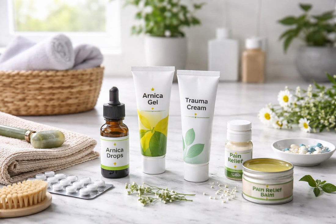 selection of topical homeopathic pain relief remedies