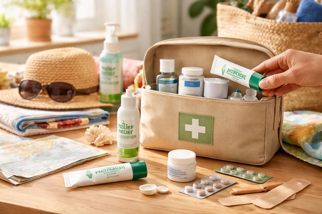 Family packing insect bite relief kit for summer trips