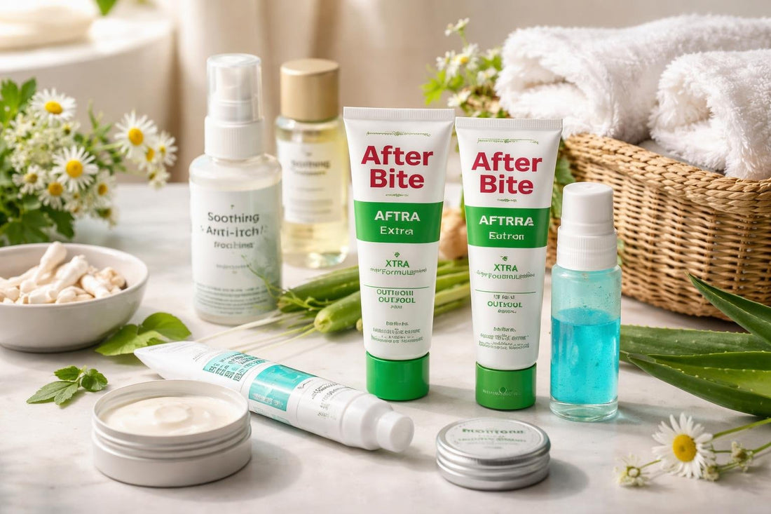 Assortment of insect bite treatments for sensitive skin