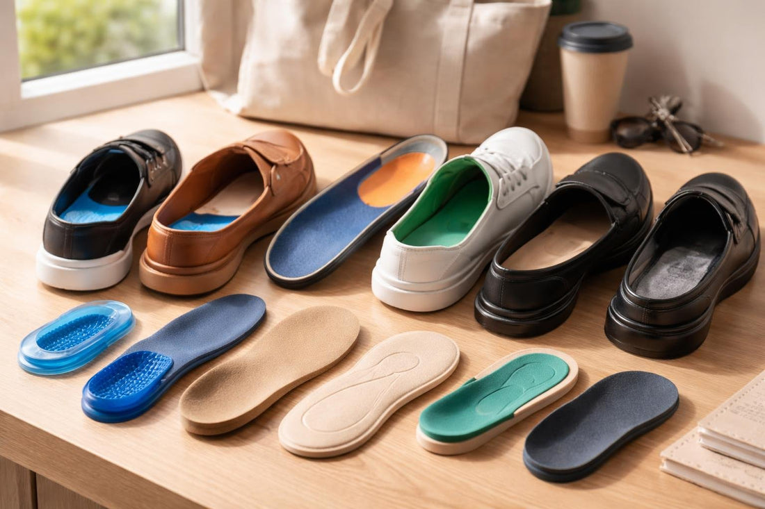 Commuter shoes lined with various insoles and alternatives