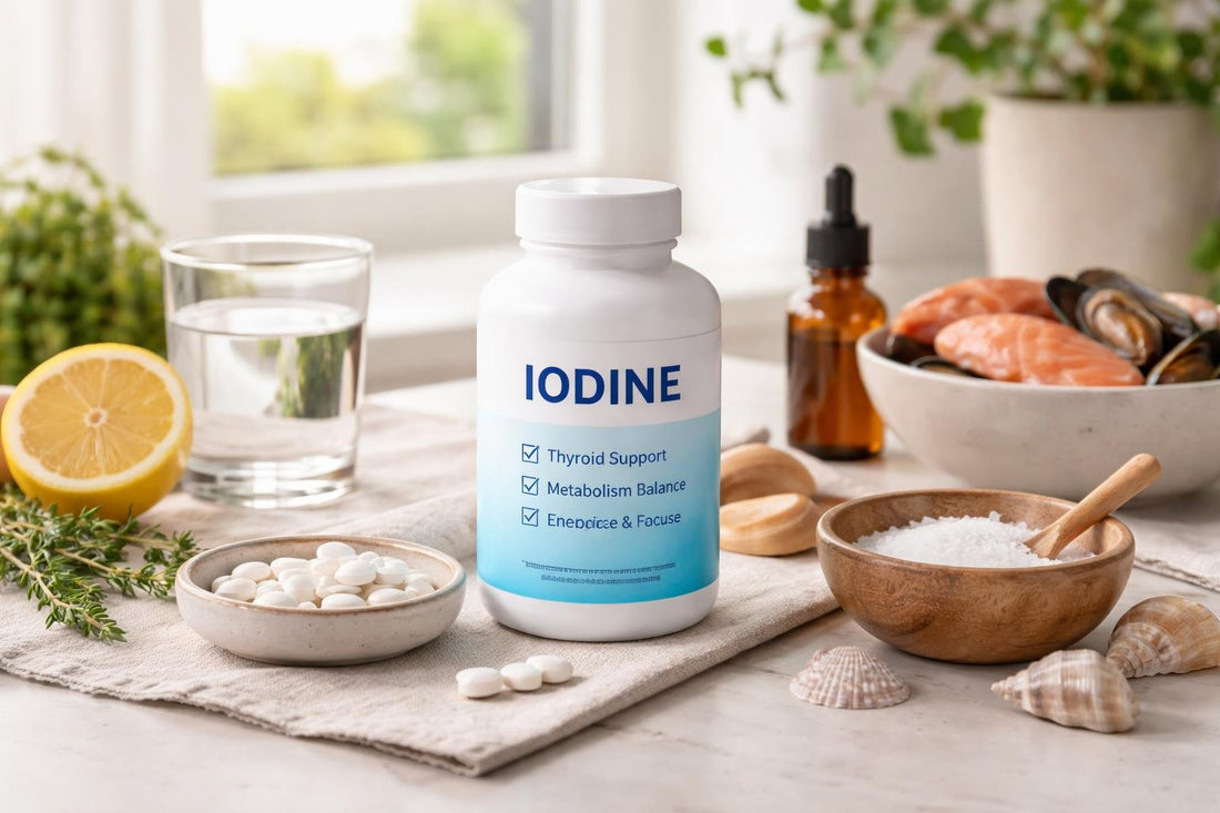 Iodine supplement guide with tablets and label checklist