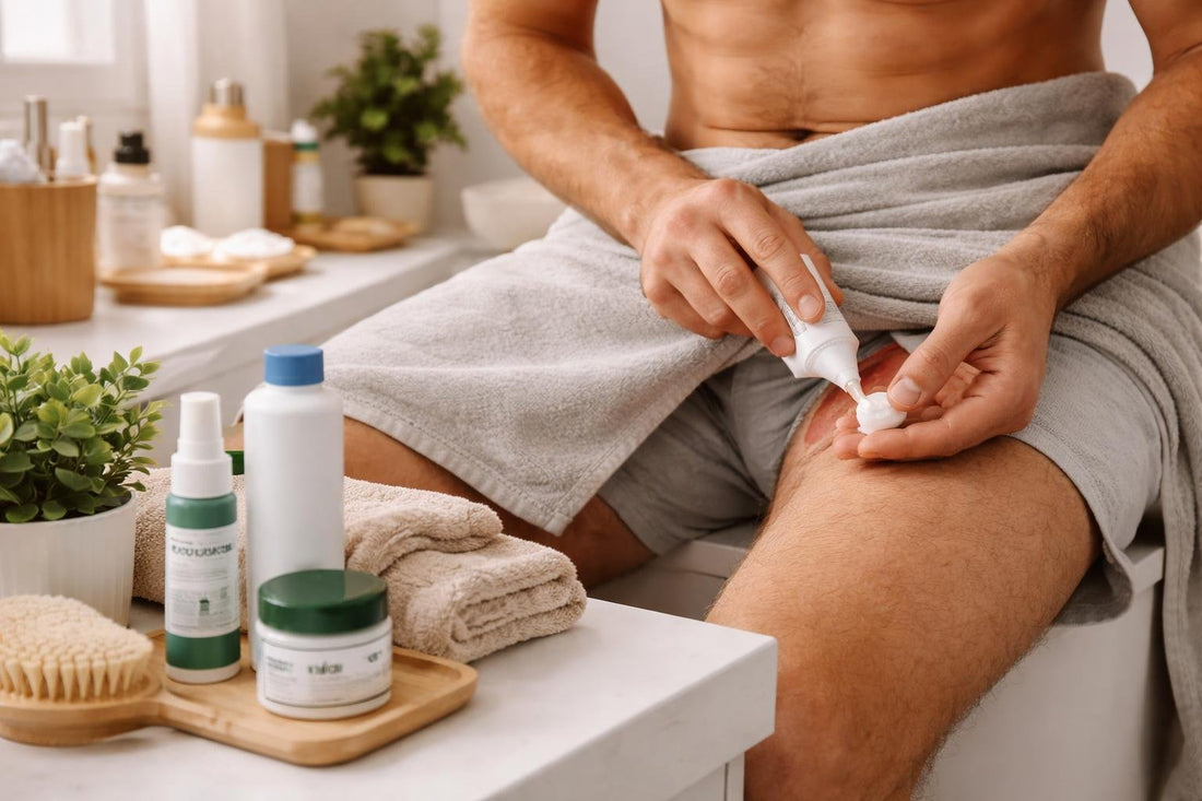Beginner applying antifungal cream for jock itch safely