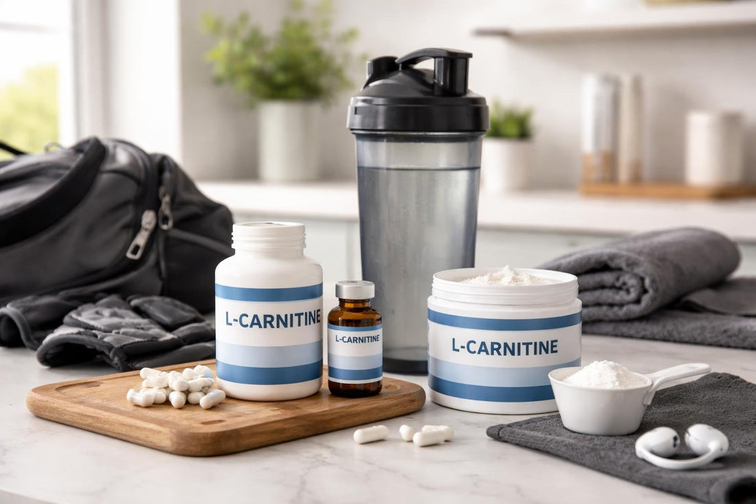 L-carnitine supplement routine with shaker and gym kit