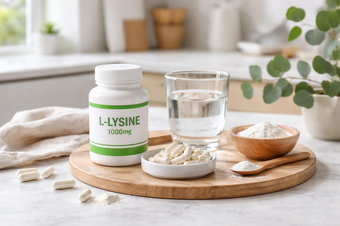 L-lysine supplements for beginners with capsules and powder