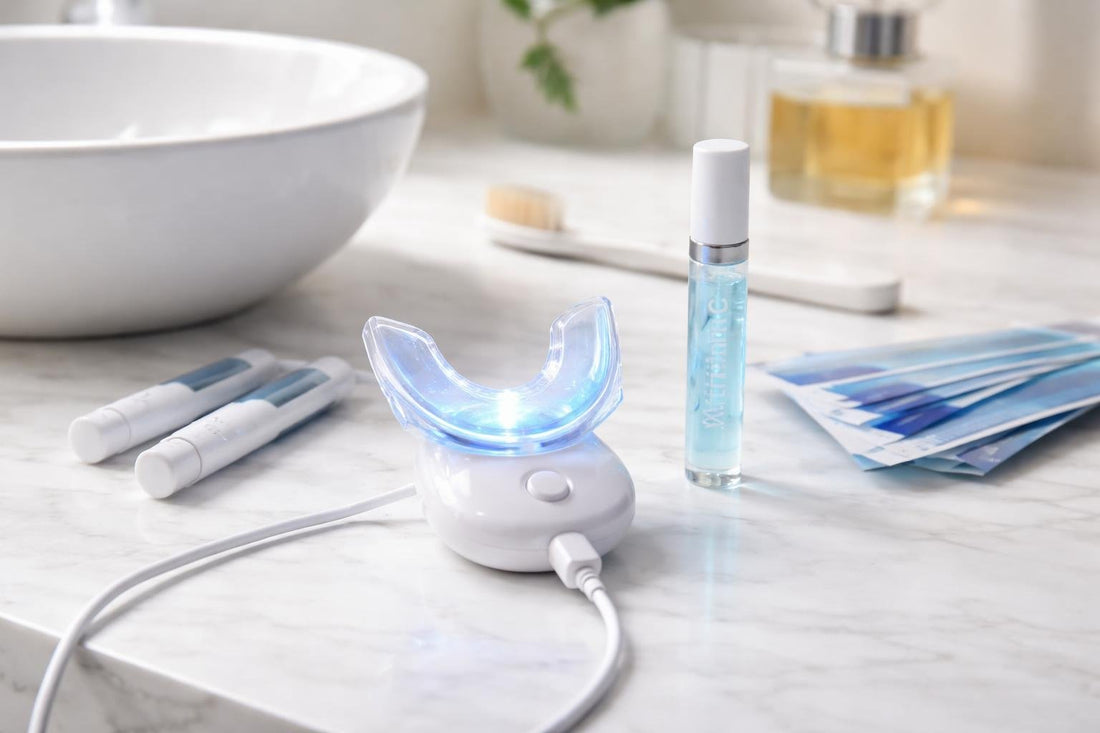 LED teeth whitening light kit with silicone tray