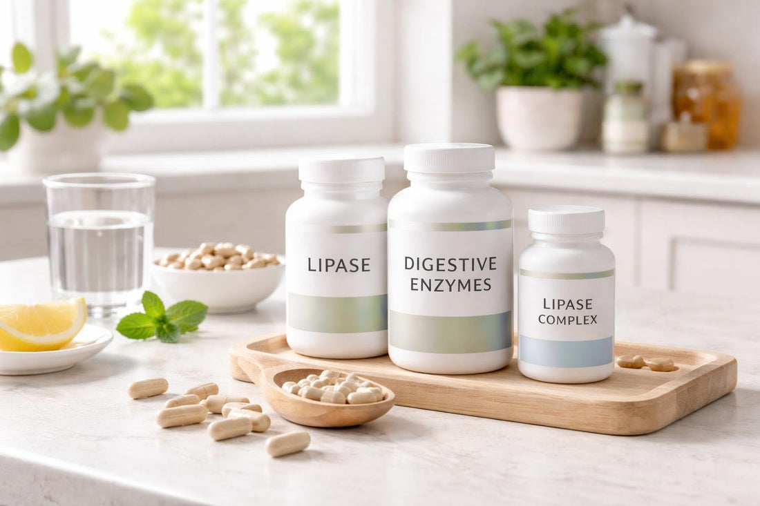 Lipase supplements and digestive enzyme capsules