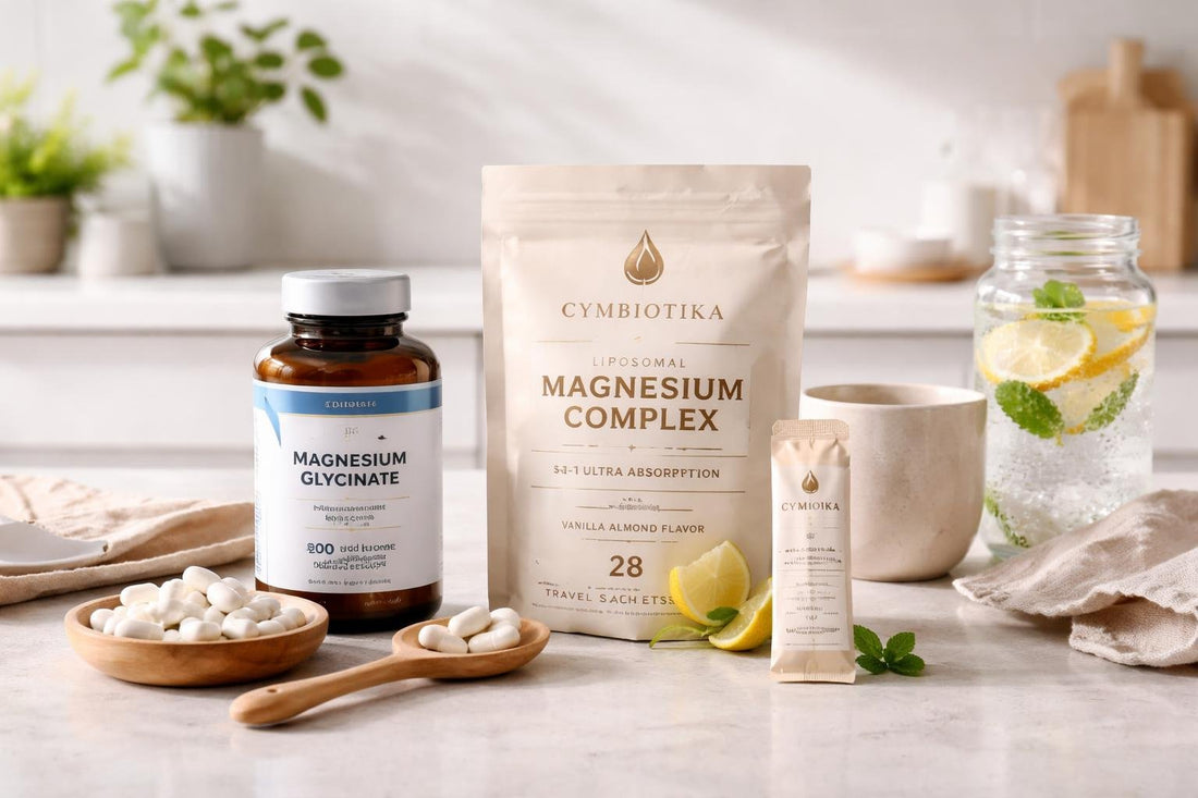 magnesium supplement capsules and packaging close-up
