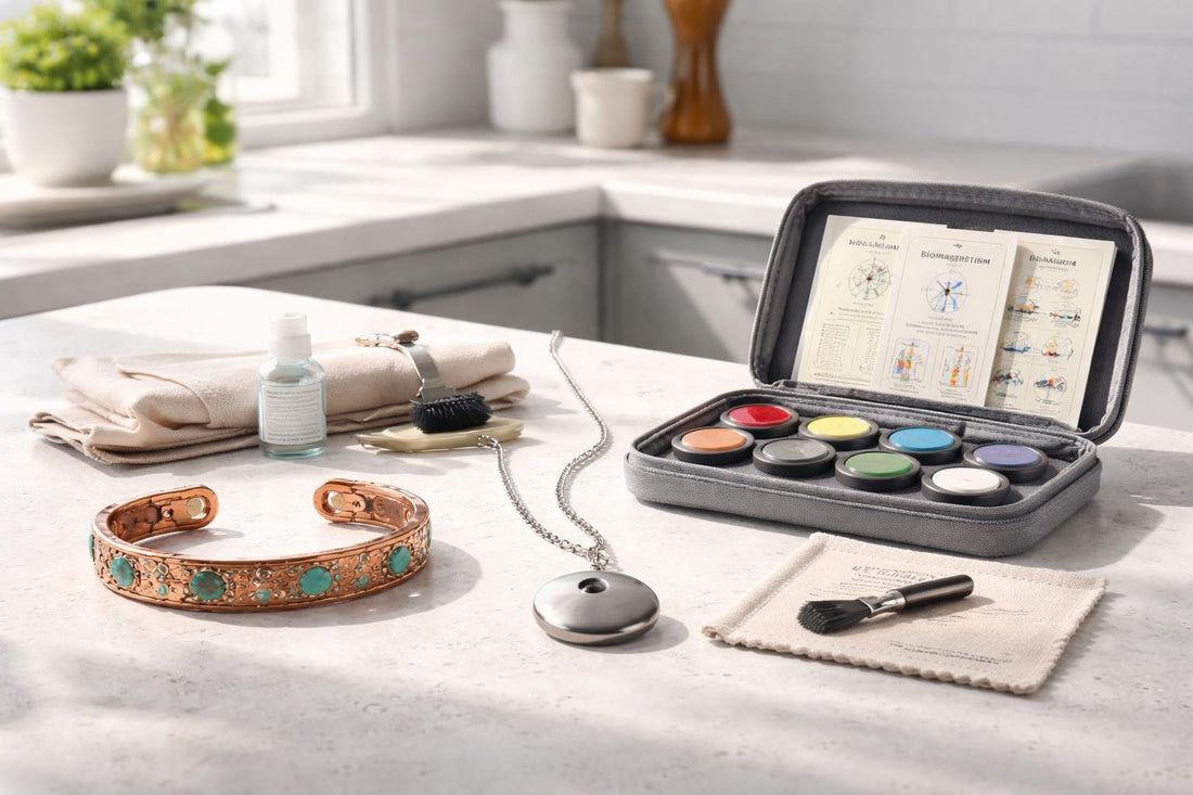 magnetic therapy bracelets, pendant and maintenance kit