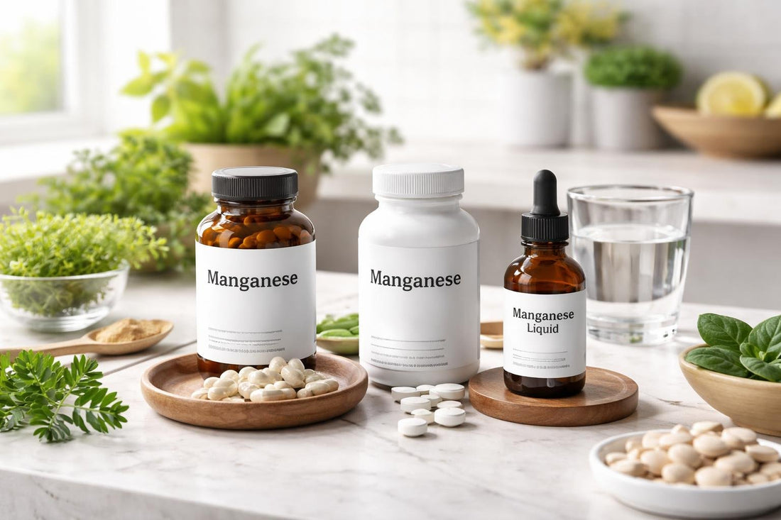 Manganese supplement capsules tablets and liquid options in UK
