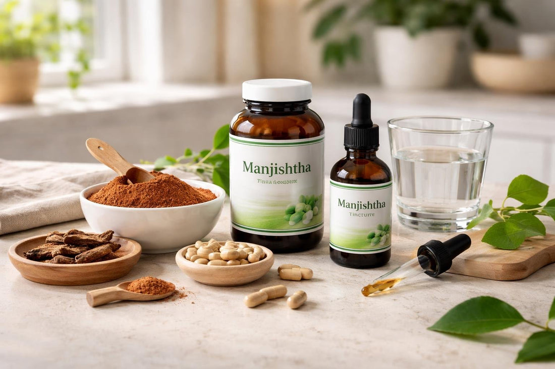 Manjishtha herbal supplement options arranged by beginner levels