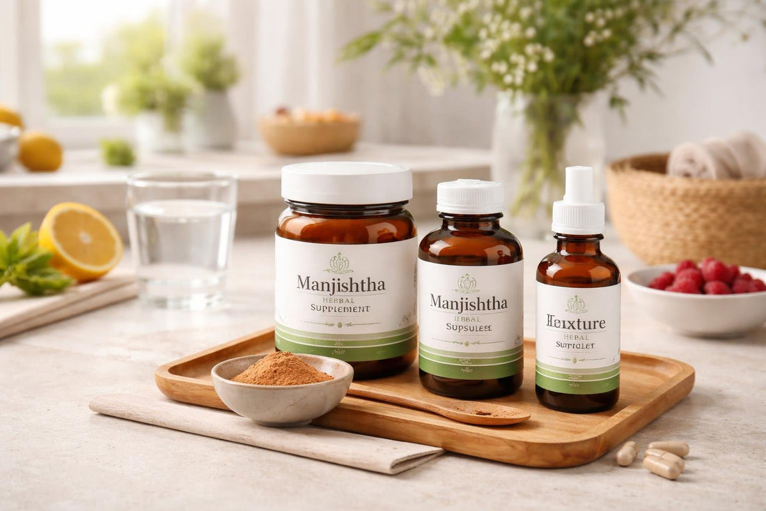 Manjishtha herbal supplements for seasonal everyday wellbeing support