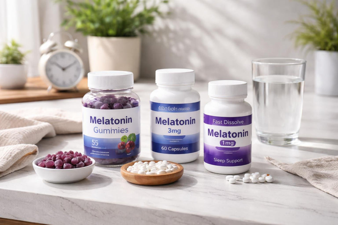 Selection of melatonin supplements and sleep aids UK