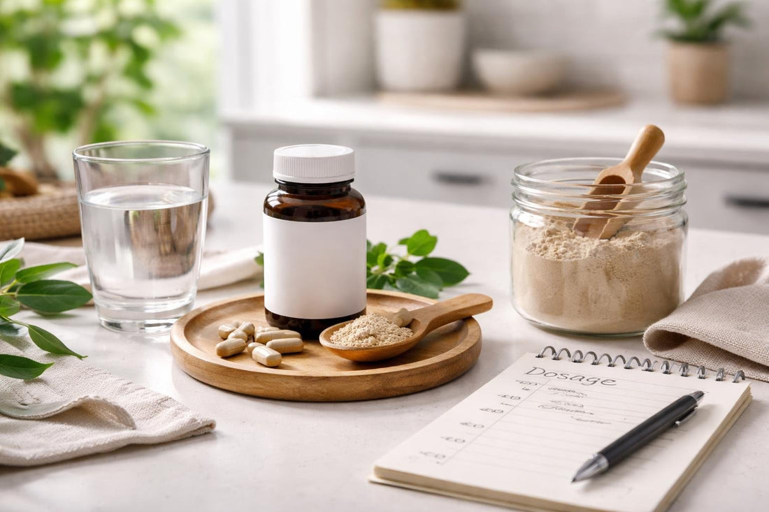 Mucuna pruriens capsules and powder with dosage notes
