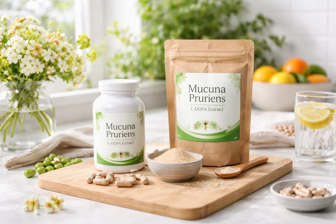 Mucuna pruriens capsules and powder options for UK spring