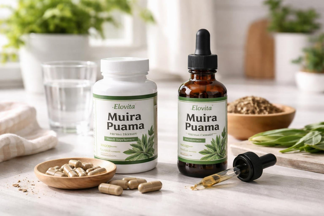 Muira Puama supplement bottles, capsules and tincture