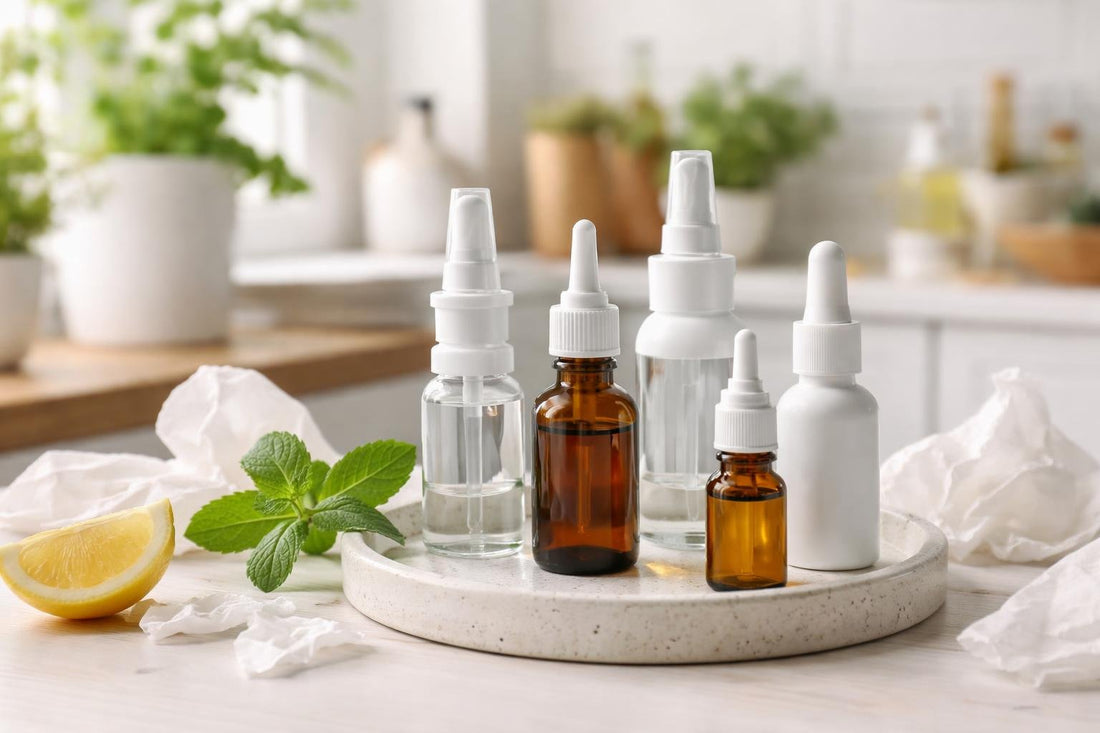 Assorted nasal sprays and drops for hay fever relief