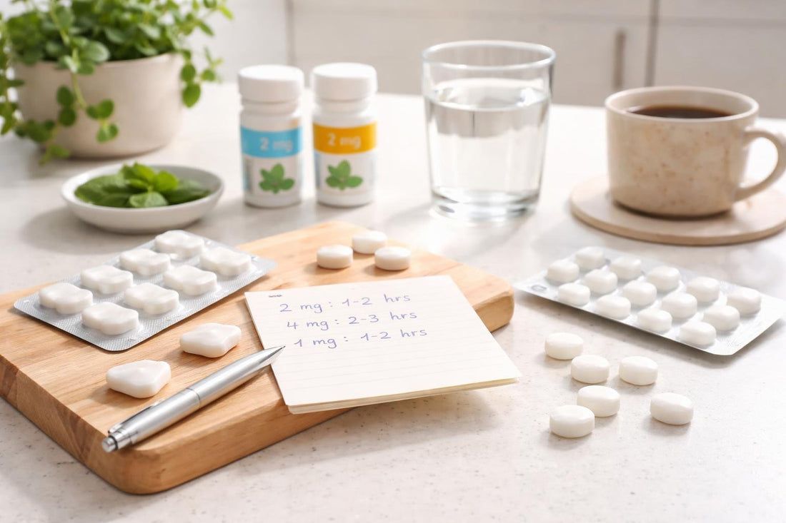 Nicotine gum and lozenges with dosage guidance notes