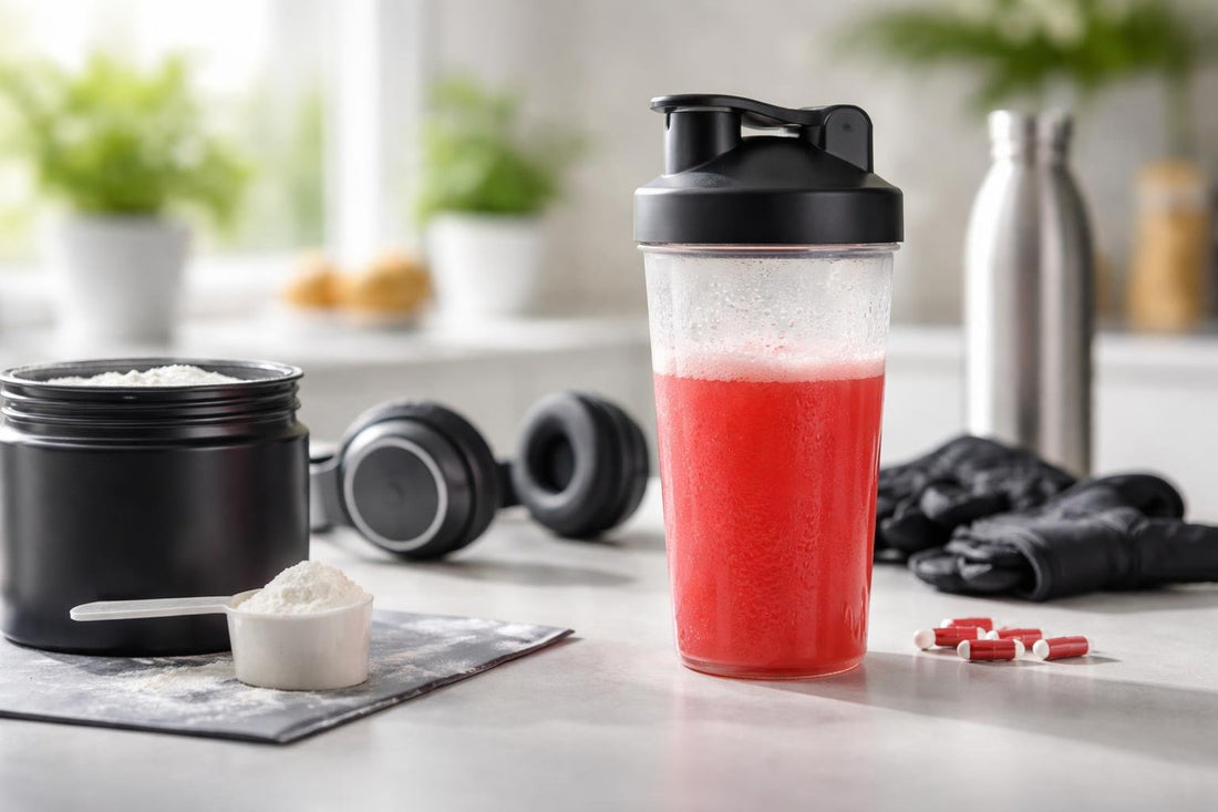 Nitric oxide booster powder mixed before a gym workout