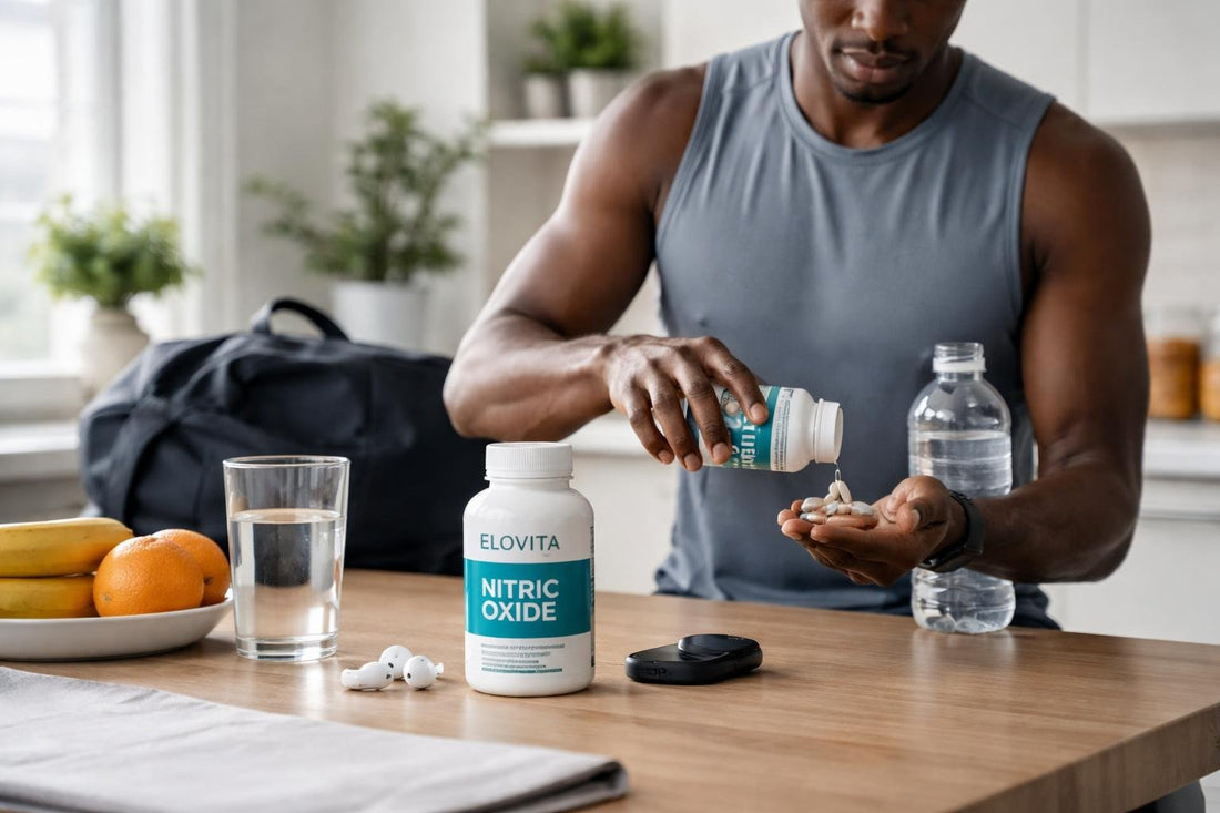 London athlete using nitric oxide supplement capsules