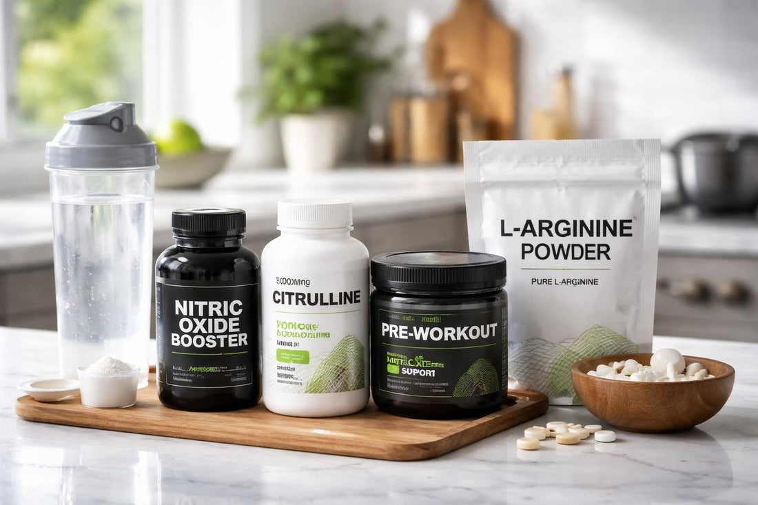 Assorted nitric oxide supplements for gym performance