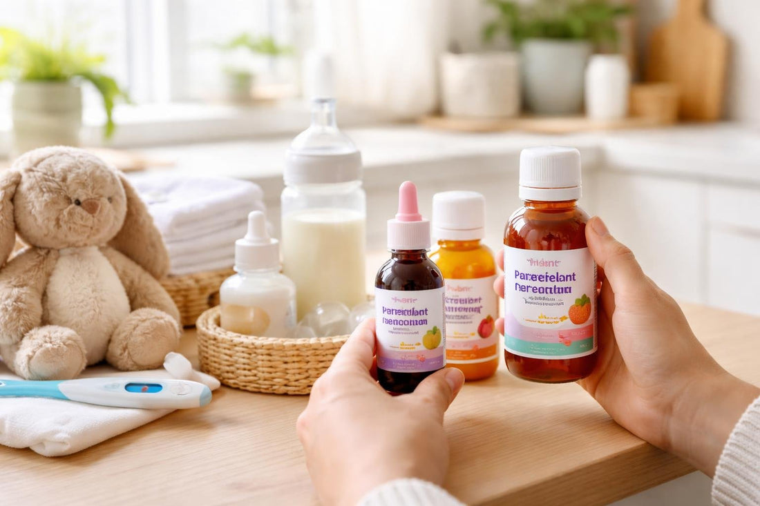 Parent choosing non-aspirin pain relief for toddler
