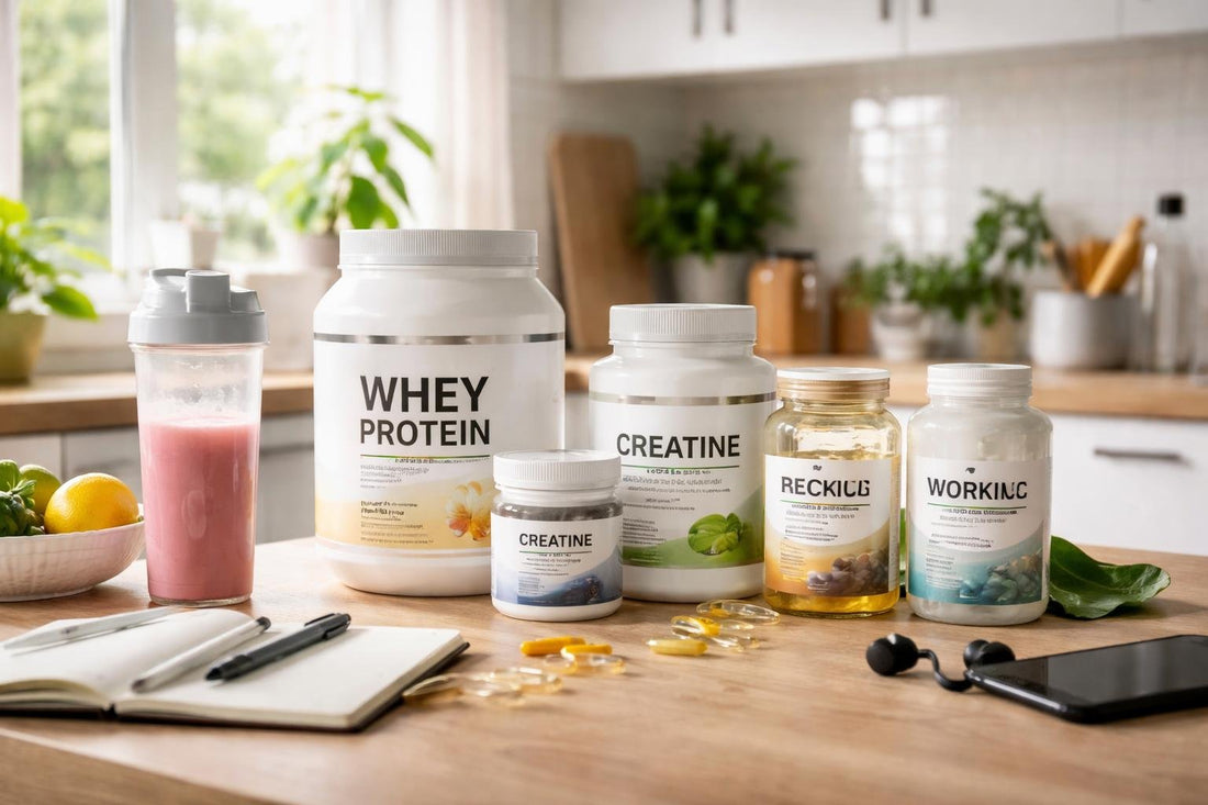 Athlete checking diet and sports nutrition products