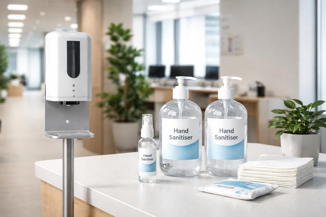 office hand sanitiser stations and travel sprays