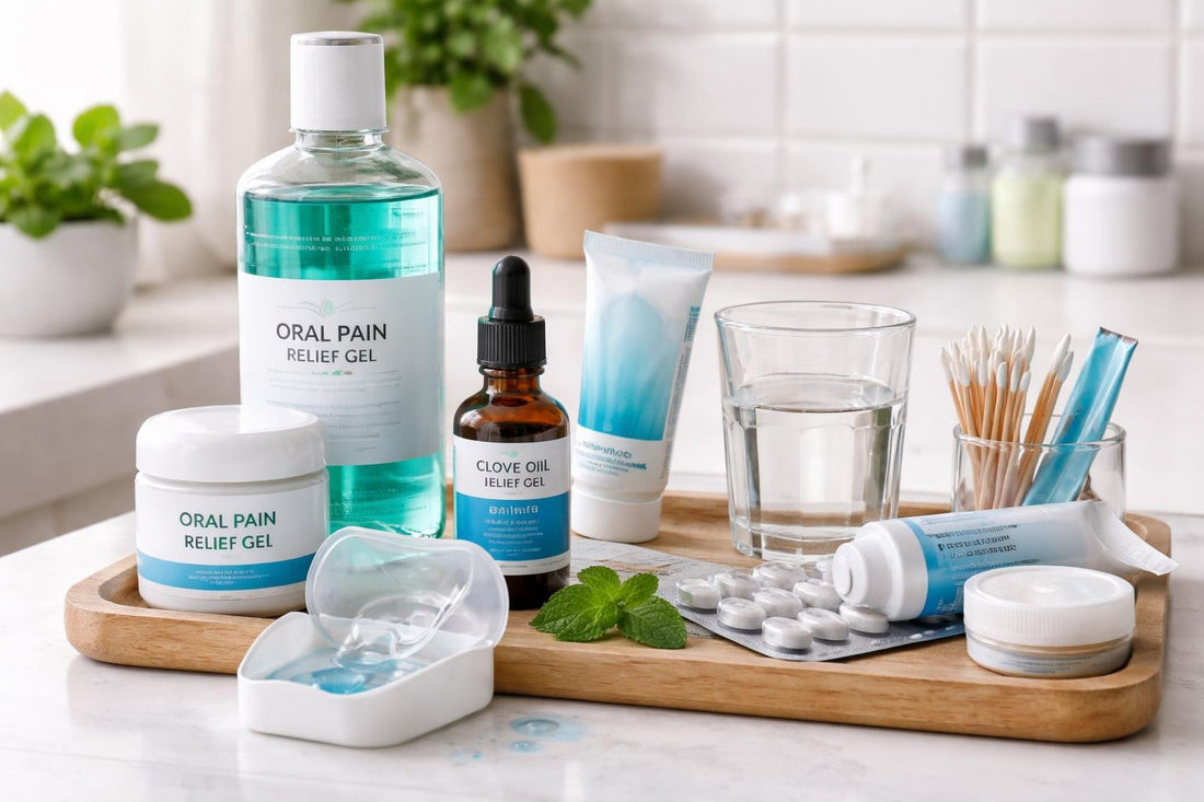 oral pain treatment products and mouth guards