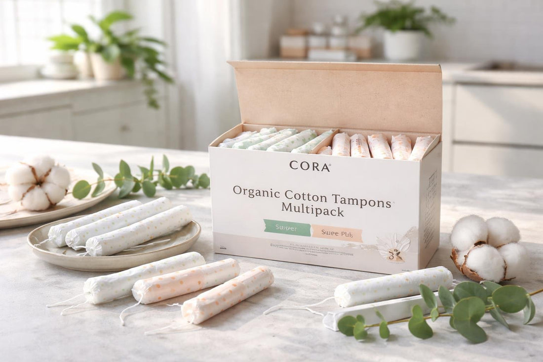 Organic cotton tampons pack and features overview
