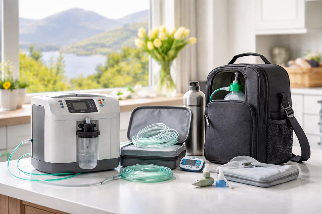 Oxygen therapy accessories packed for home and travel in Scotland
