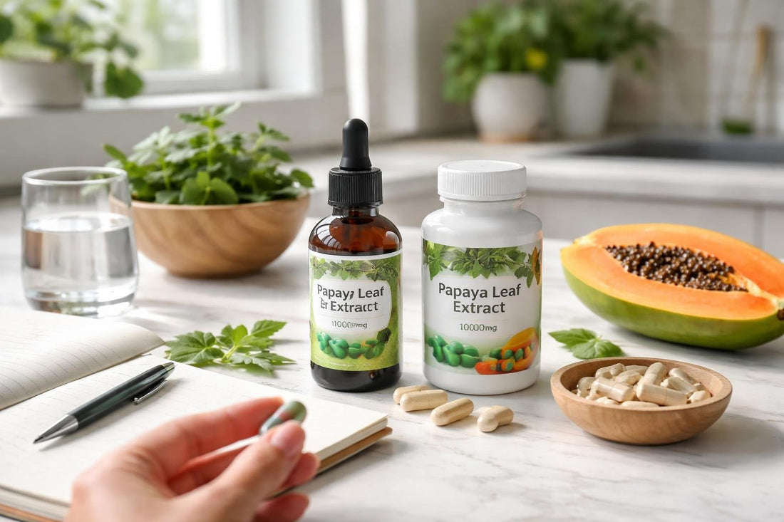 Beginner choosing papaya leaf extract capsules and liquid