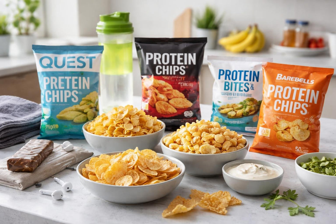 variety of performance protein chips and crisps