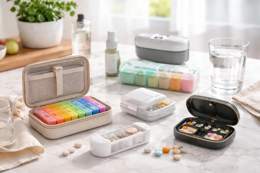 compact pill organisers and travel pill cases