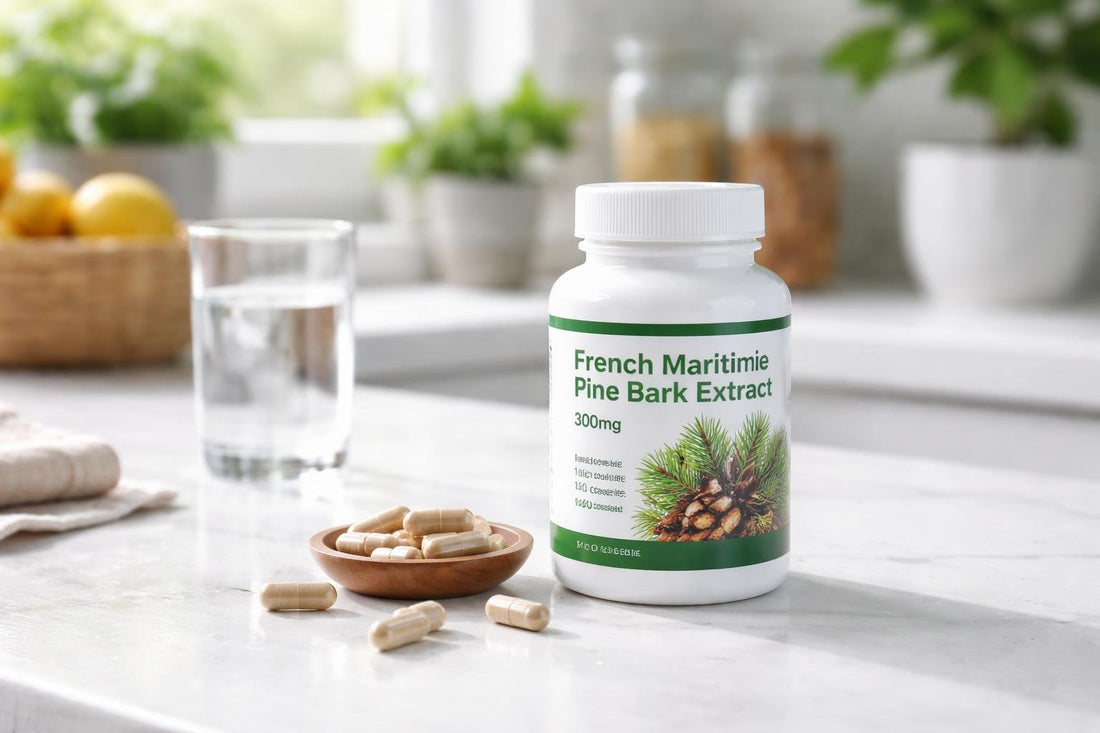 French maritime pine bark extract capsules on a UK shelf