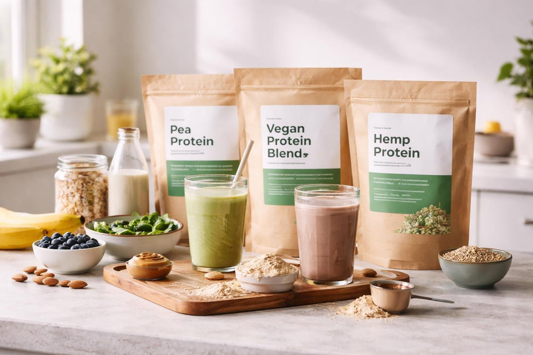 variety of plant protein powders for shakes