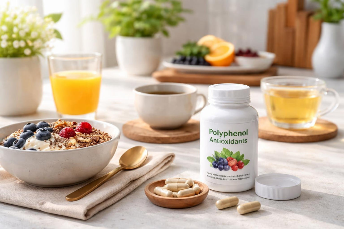 Polyphenol antioxidant supplements with breakfast routine in UK