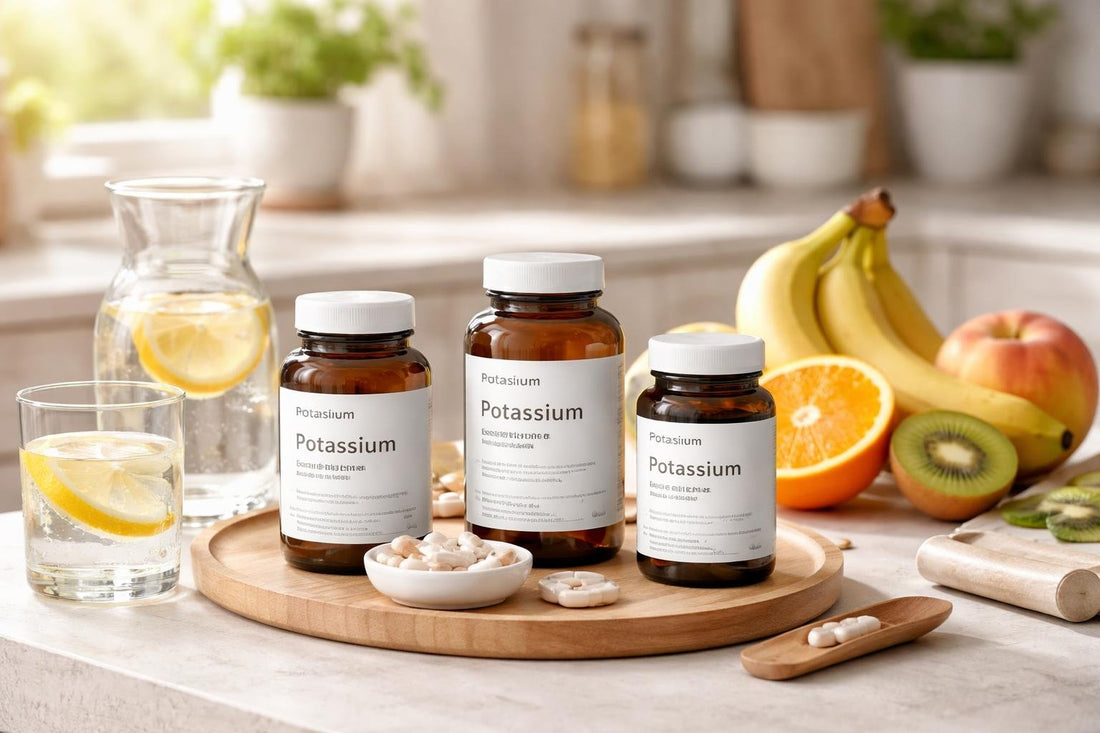 Potassium mineral supplements with seasonal fruit and water
