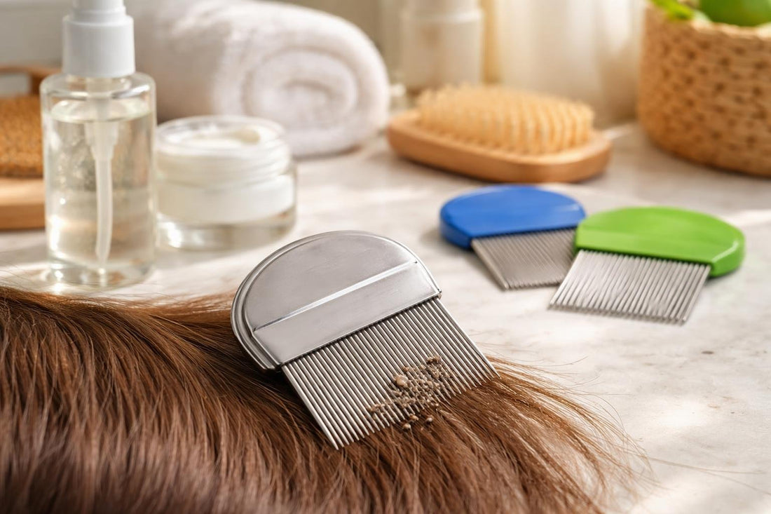 precision lice comb close-up on hair