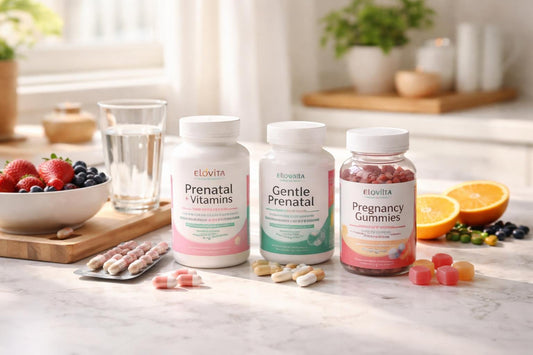 Assorted prenatal vitamins for UK first trimester