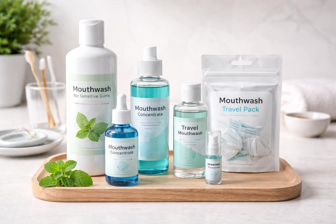 professional mouthwash bottles for sensitive gums and travel