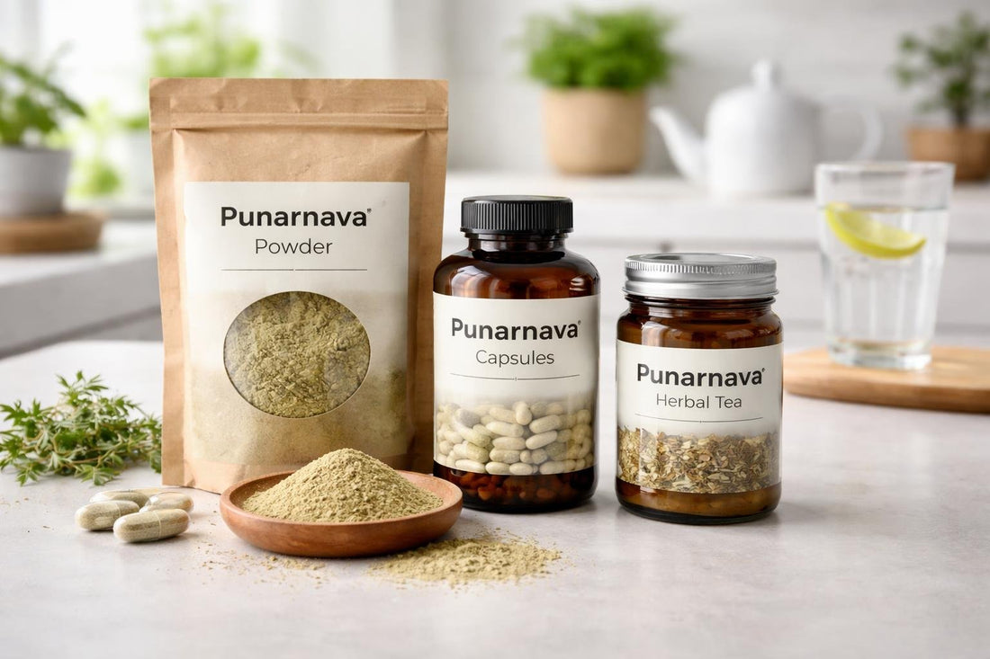 Punarnava supplements collection jars and powder
