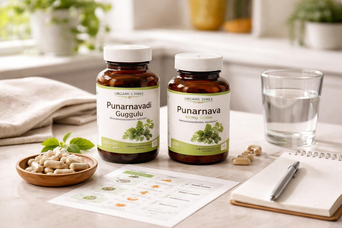 Punarnava supplement bottles, capsules and dosage guide