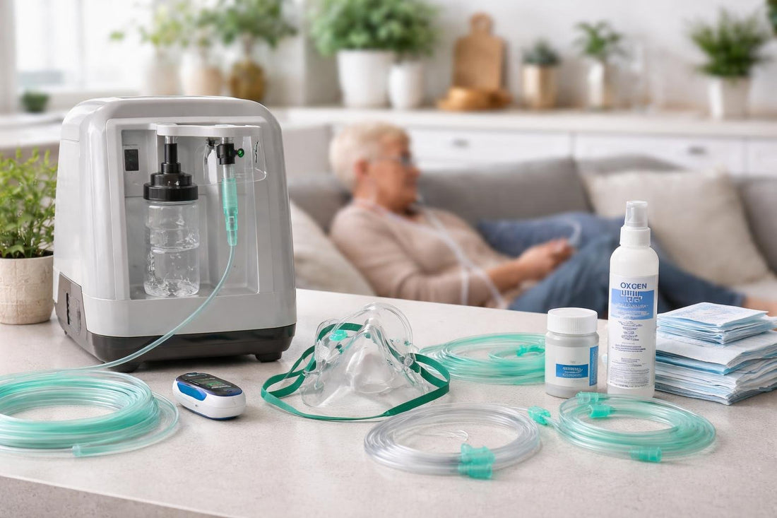 Home oxygen user using respiratory aids and accessories