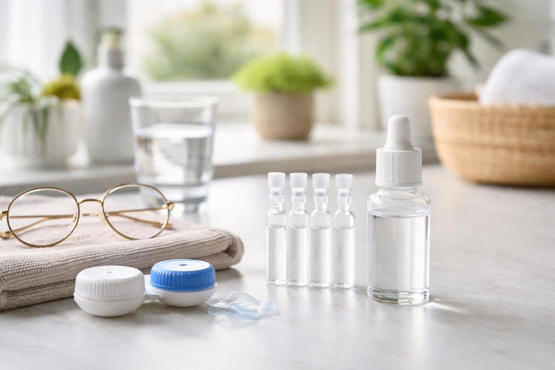 Contact lens rewetting drops and travel vials