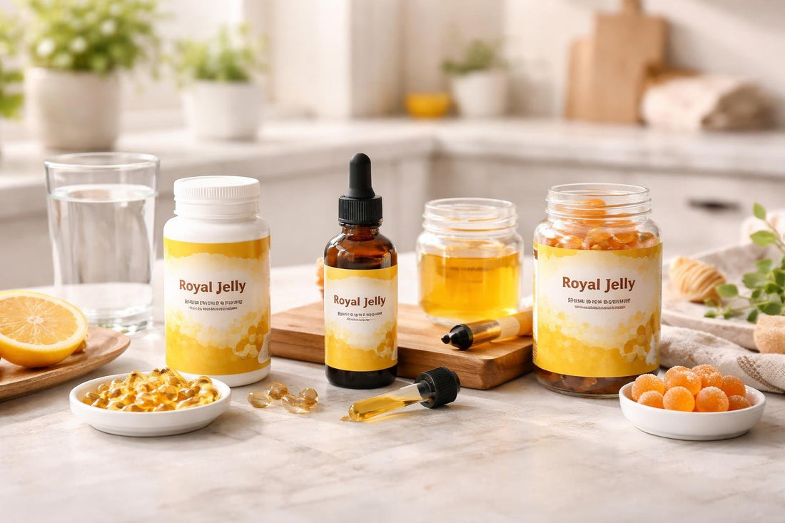 Royal jelly capsules, liquid and gummies for UK