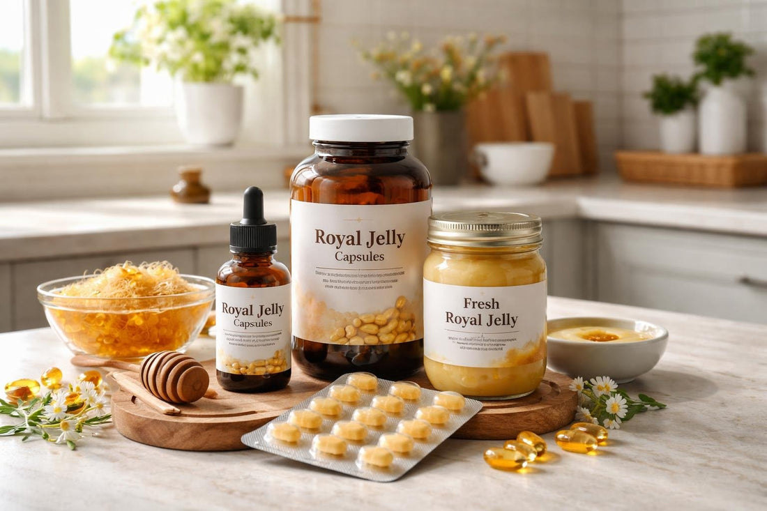 Royal jelly nutritional supplement range capsules and liquid