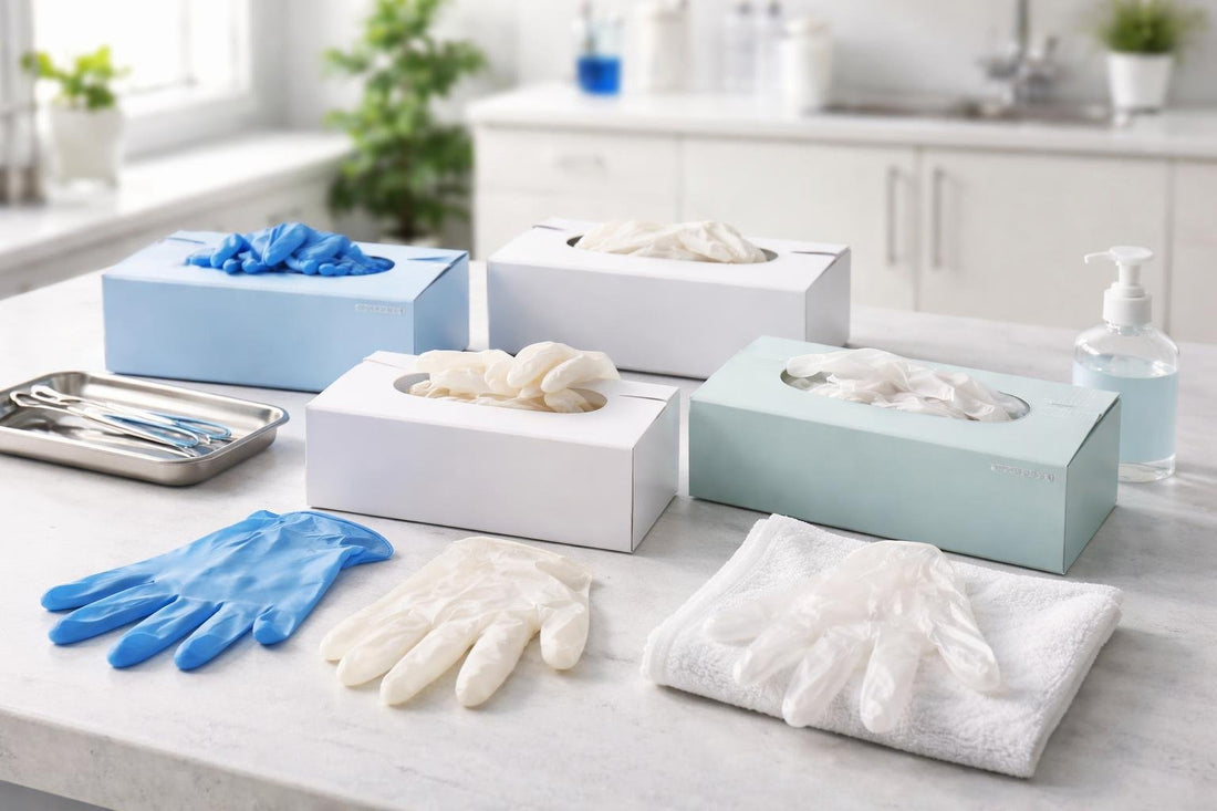 Assorted sanitary gloves for clinic fit and safety