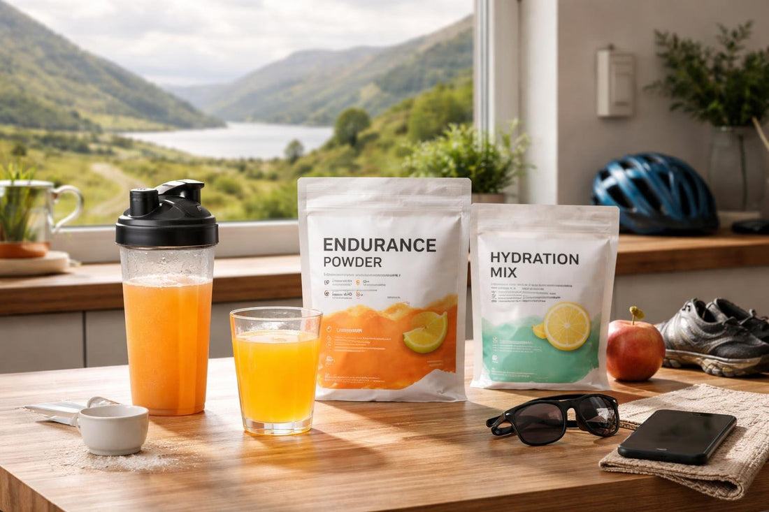 Endurance drink powder mixed for long runs in Scotland