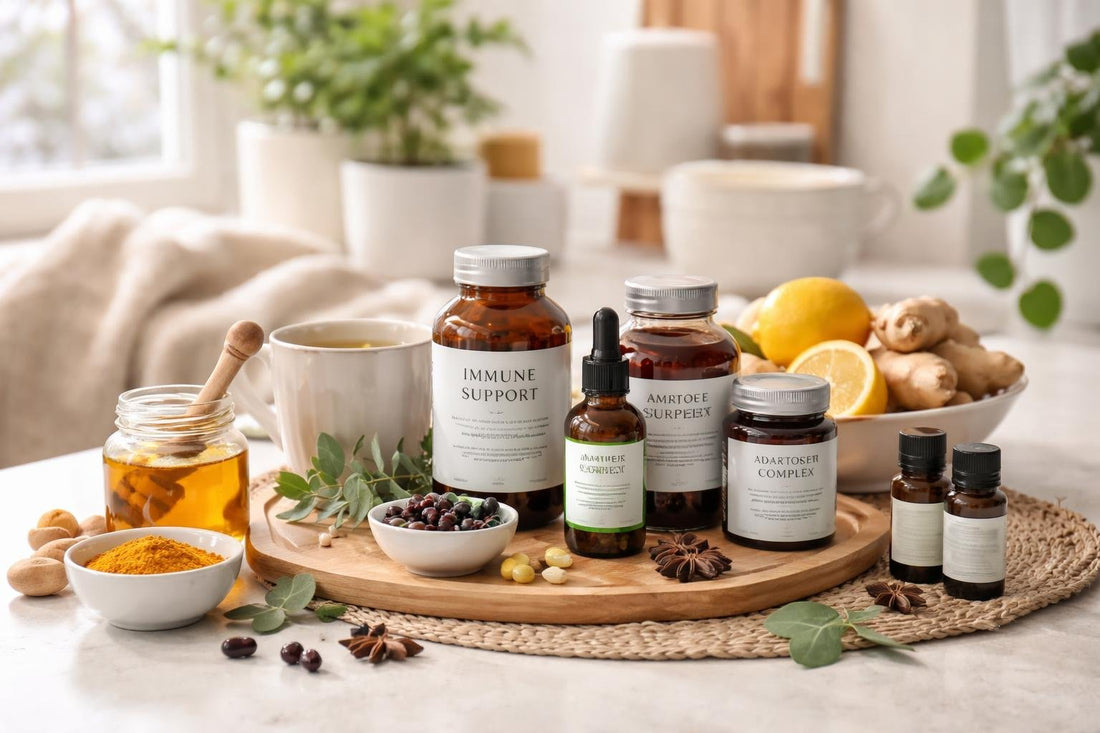 Seasonal alternative medicine products for winter wellbeing at home
