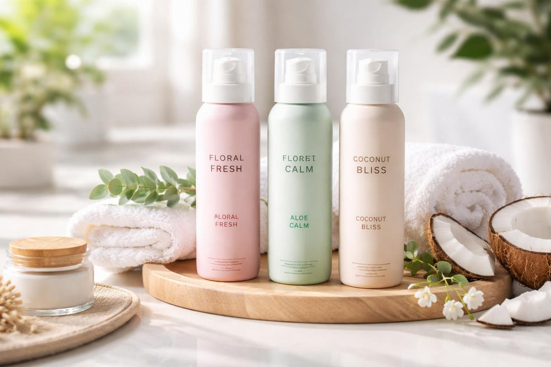 Feminine deodorant spray collection for seasonal freshness routine